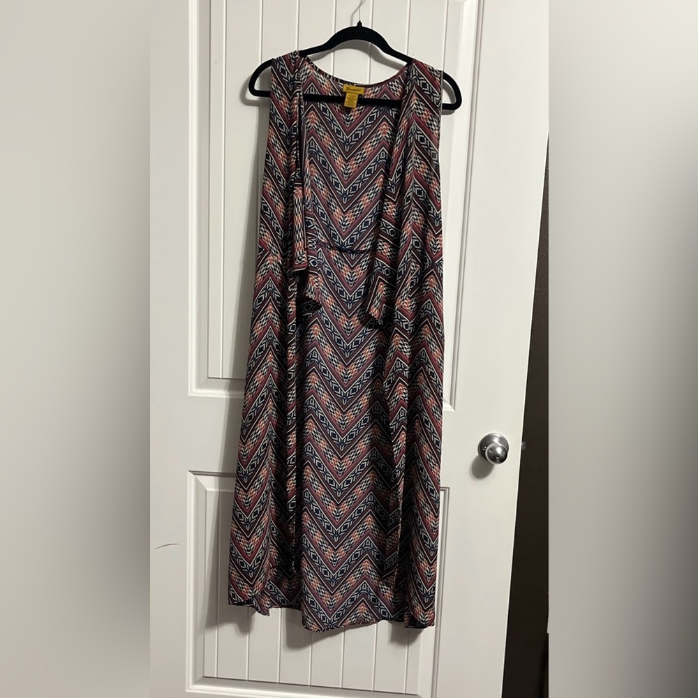 Wrangler Women's Full Length Vest Kimono Aztec Western Layers Boho Hippie Large